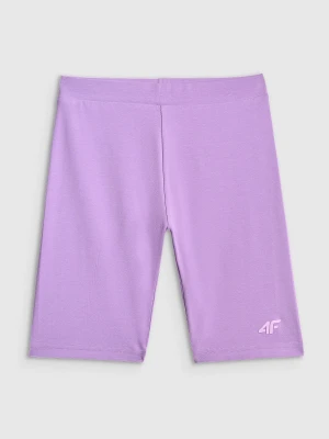 4F Legginsy kolarki dzianinowe dziewczęce - fioletowe 122 (6-7 lat)