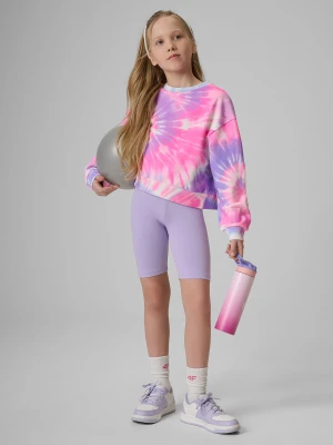 4F Legginsy kolarki dzianinowe dziewczęce - fioletowe 158 (12-13 lat)