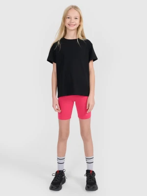 4F Legginsy kolarki dzianinowe dziewczęce - różowe 158 (12-13 lat)