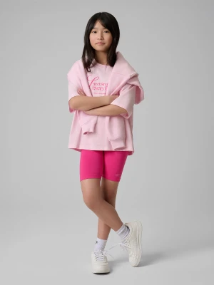 4F Legginsy kolarki dzianinowe dziewczęce - różowe 128 (7-8 lat)