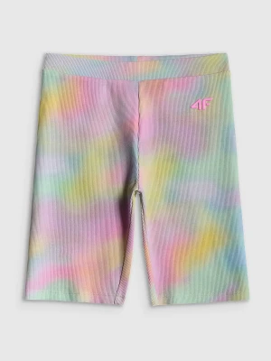 4F Legginsy kolarki prążkowane dziewczęce - multikolor 134 (8-9 lat)