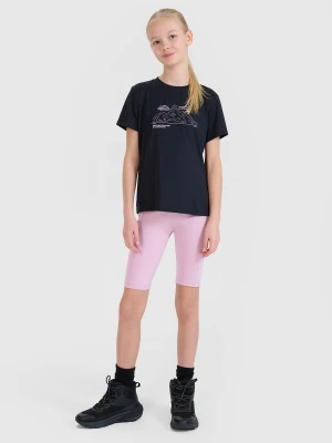 4F Legginsy kolarki trekkingowe szybkoschnące dziewczęce - różowe 146/152 (10-12 lat)