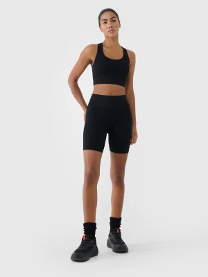 4F Legginsy kolarki treningowe bezszwowe damskie - czarne XS/S