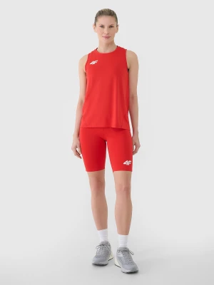4F Legginsy kolarki treningowe damskie - czerwone XXS