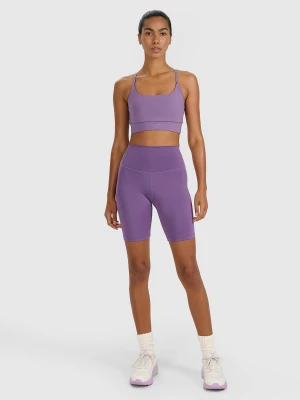 4F Legginsy kolarki treningowe damskie - fioletowe XL