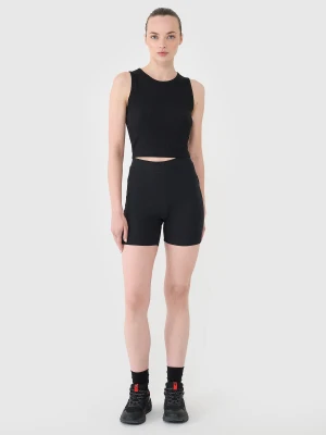 4F Legginsy krótkie dzianinowe damskie - czarne S