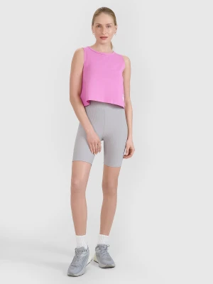 4F Legginsy krótkie dzianinowe damskie - szare L