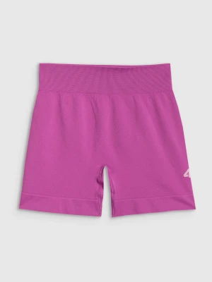 4F Legginsy krótkie sportowe bezszwowe dziewczęce - różowe 140/146 (9-11 lat)