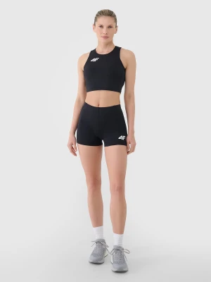 4F Legginsy krótkie treningowe damskie - czarne XL