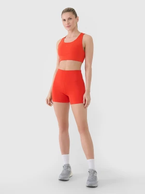 4F Legginsy krótkie treningowe damskie - czerwone M