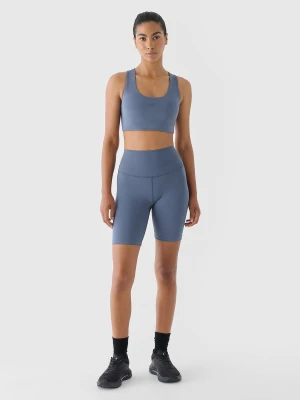 4F Legginsy krótkie treningowe damskie - granatowe XS