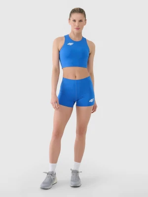4F Legginsy krótkie treningowe damskie - niebieskie L