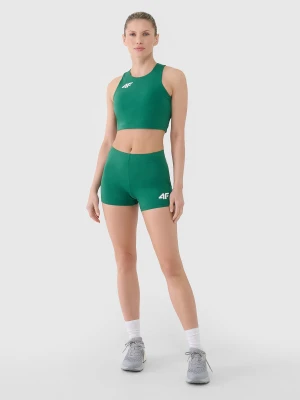 4F Legginsy krótkie treningowe damskie - zielone XL