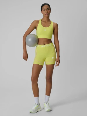 4F Legginsy krótkie treningowe damskie - żółte S