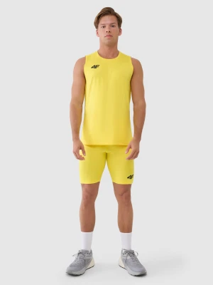 4F Legginsy krótkie treningowe męskie - żółte XXL