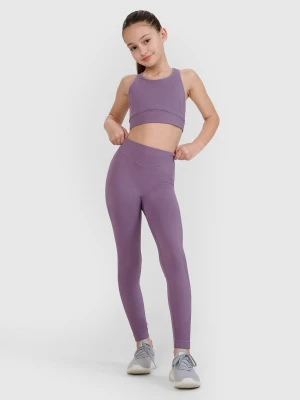 4F Legginsy sportowe szybkoschnące dziewczęce 4F JUNIOR x Anna Lewandowska - fioletowe 164 (13-14 lat)