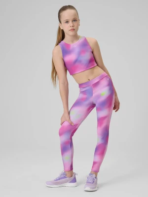 4F Legginsy sportowe szybkoschnące dziewczęce - multikolor 122/128 (6-8 lat)