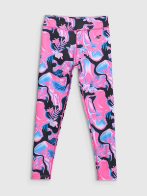 4F Legginsy sportowe szybkoschnące dziewczęce - multikolor 158/164 (12-14 lat)