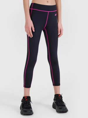4F Legginsy sportowe w kolorze czarno-różowym rozmiar: 146 / 152