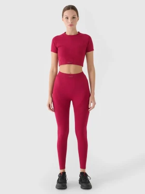 4F Legginsy trekkingowe w kolorze czerwonym rozmiar: M/L