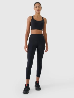 4F Legginsy treningowe 7/8 z wysokim stanem damskie - czarne S