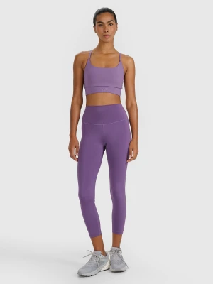 4F Legginsy treningowe 7 / 8 z wysokim stanem damskie - fioletowe XS Różowy