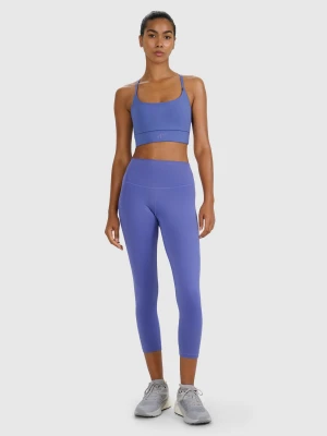 4F Legginsy treningowe 7/8 z wysokim stanem damskie - granatowe XL