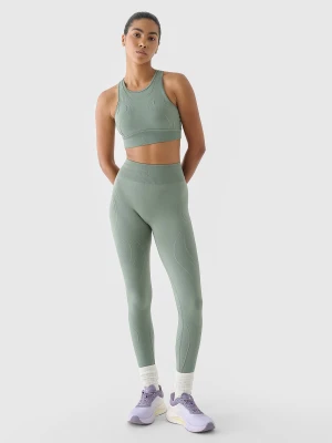 4F Legginsy treningowe bezszwowe 4F x Anna Lewandowska - oliwkowe/khaki L/XL