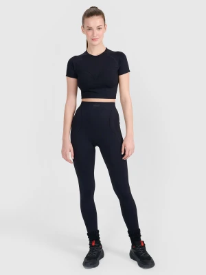 4F Legginsy treningowe bezszwowe damskie - czarne XS/S