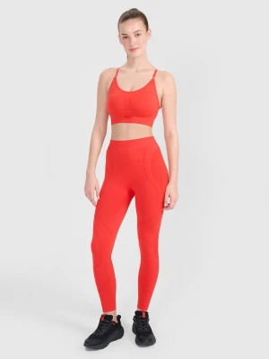 4F Legginsy treningowe bezszwowe damskie - czerwone XS/S