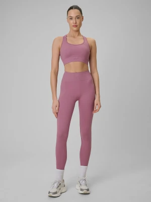 4F Legginsy treningowe bezszwowe damskie - różowe XS/S