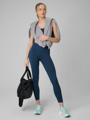 4F Legginsy treningowe bezszwowe damskie - turkusowe XL/XXL