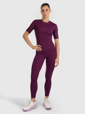 4F Legginsy treningowe szybkoschnące damskie - fioletowe M