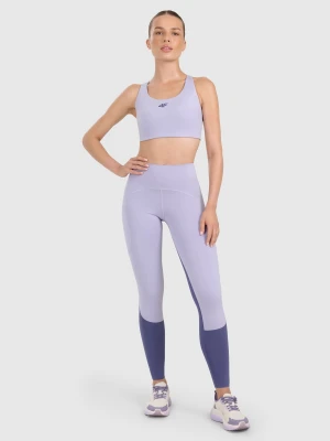4F Legginsy treningowe szybkoschnące damskie - niebieskie M