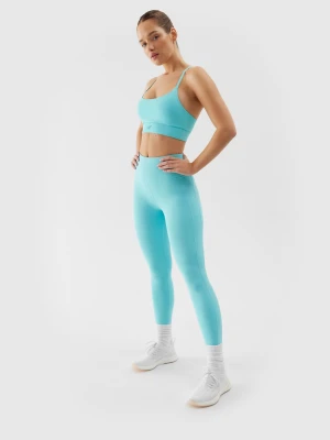 4F Legginsy treningowe szybkoschnące damskie - niebieskie S