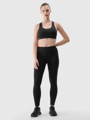 4F Legginsy treningowe z materiału z recyklingu damskie - czarne XS