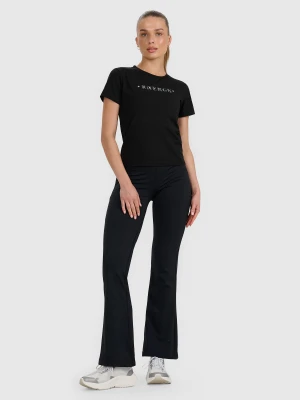 4F Legginsy z rozszerzanymi nogawkami damskie- czarne XL