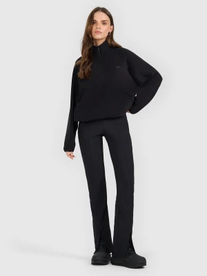 4F Legginsy z rozszerzanymi nogawkami damskie - czarne XL