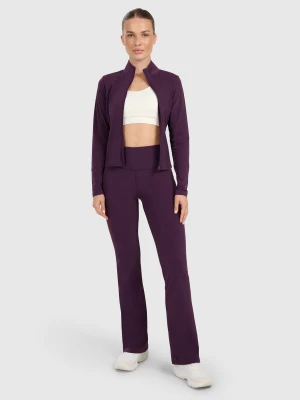 4F Legginsy z rozszerzanymi nogawkami damskie - fioletowe M