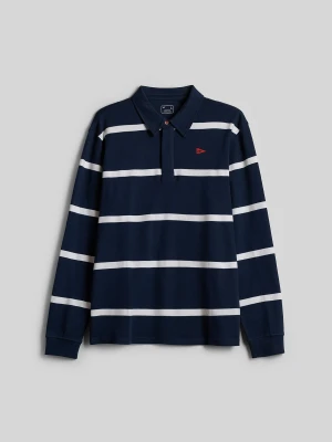4F Longleeve polo relaxed męski - granatowy M