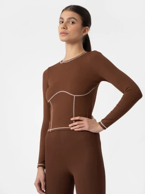 4F Longsleeve crop-top slim gładki damski M