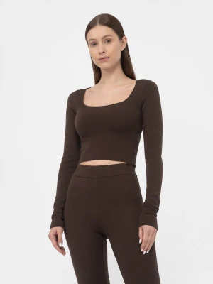 4F Longsleeve crop-top slim gładki damski XL