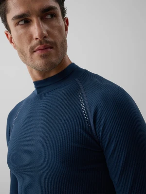 4F Longsleeve do biegania ze strukturalnej dzianiny męski - denim L / XL Granatowy