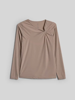 4F Longsleeve do jogi szybkoschnący damski - beżowy M