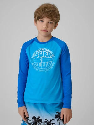 4F Longsleeve do pływania z nadrukiem chłopięcy - niebieski 122/128 (6-8 lat)