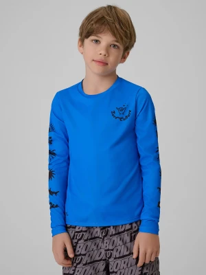 4F Longsleeve do pływania z nadrukiem chłopięcy - niebieski 158/164 (12-14 lat)