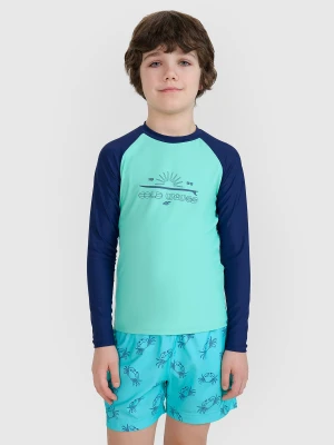 4F Longsleeve do pływania z nadrukiem chłopięcy - turkusowy 146/152 (10-12 lat)
