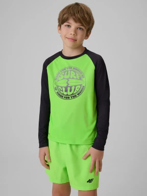 4F Longsleeve do pływania z nadrukiem chłopięcy - zielony 122/128 (6-8 lat)