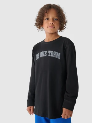 4F Longsleeve oversize chłopięcy - czarny 122 (6-7 lat)