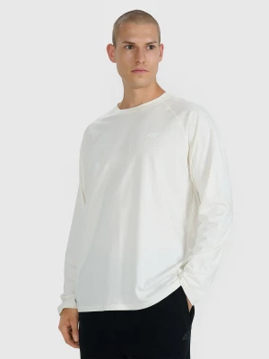 4F Longsleeve oversize gładki męski - biały XL